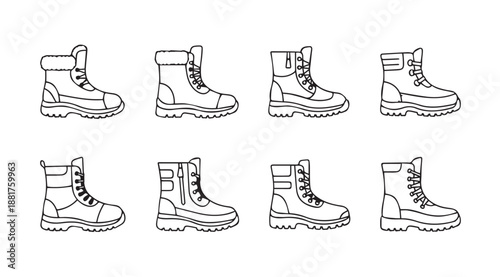 Collection of military-style boots