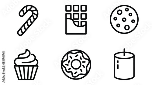 Black and white of sweet treats candy chocolate