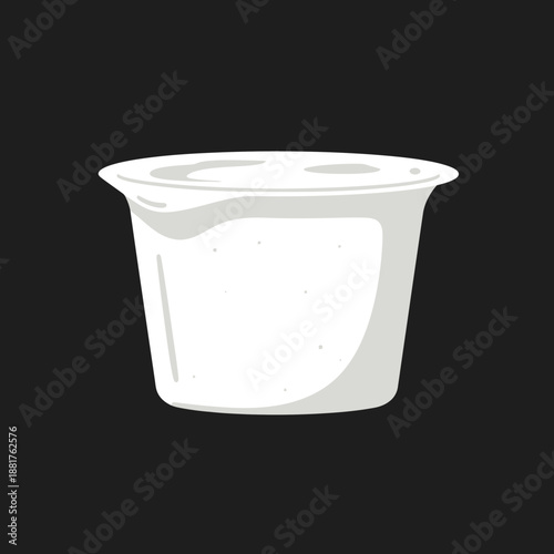 White Plastic Cup Simple Container Object.
