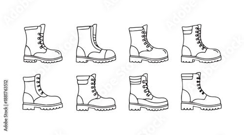Collection of classic combat boots