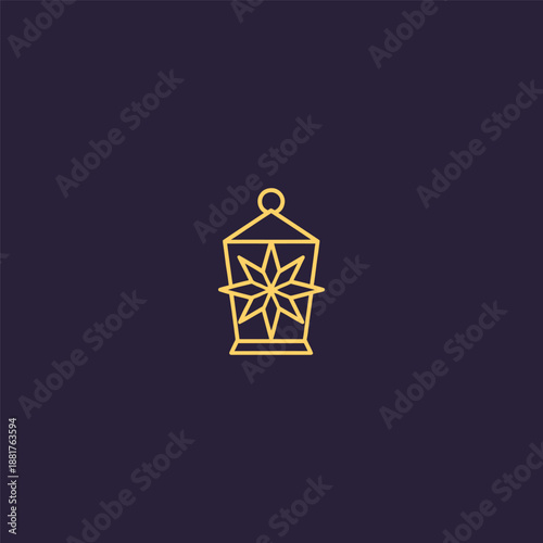 Star lantern logo in warm and clean line art design.