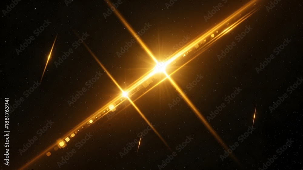 Fototapeta premium Golden starburst light effect