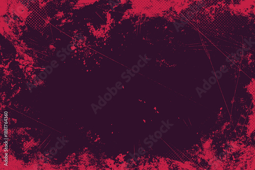Grunge Red Overlay Texture Background. Abstract rough distressed paint strokes, scratch lines and heavy ink splatter. Overlay retro backdrop. Rugged abstract backdrop. Old grungy texture. Perfect for