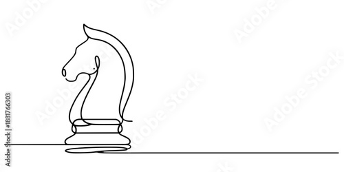 Illustration of a horse and a black chess pawn with a cute cartoon animal silhouette design and a horse head symbol for an art logo icon.