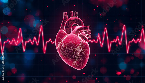 heart beat digital scan with medical concept service background unique rare image