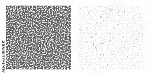Abstract black and white pattern showing dense and sparse textures side by side