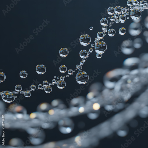 Wallpaper Mural Floating Air Bubbles Abstract Background on Dark Space Torontodigital.ca