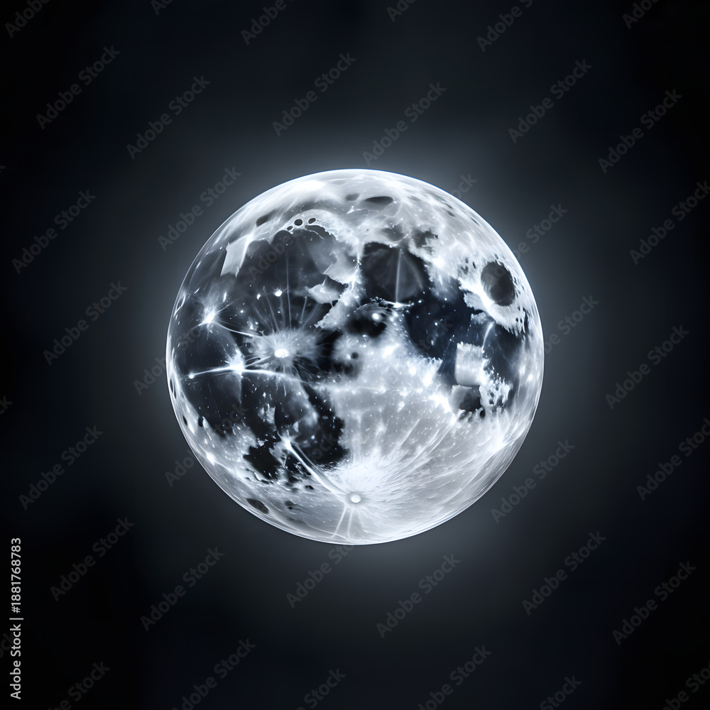custom made wallpaper toronto digitalRealistic Full Moon Texture on Black Background