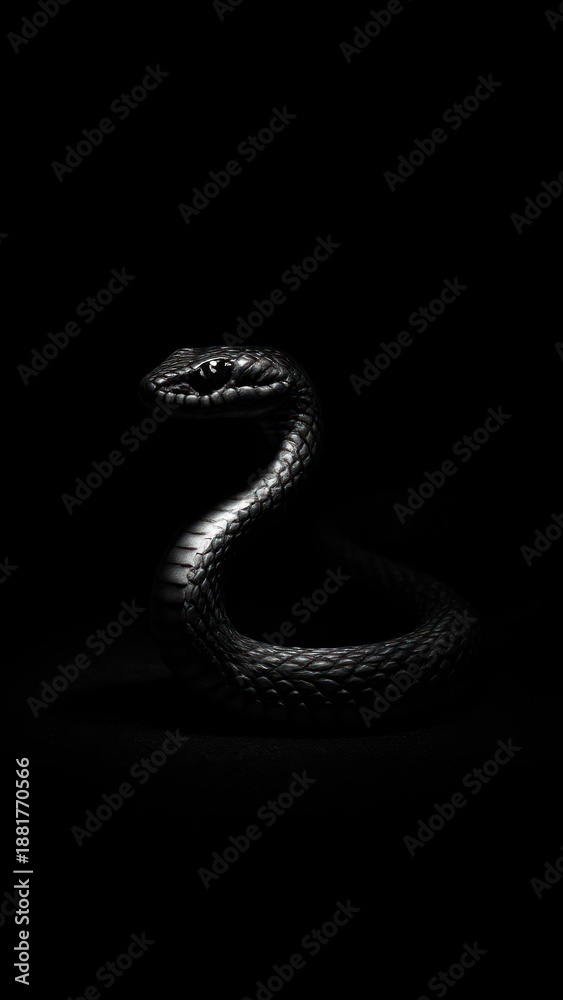 Fototapeta premium Elegant black snake silhouette mobile wallpaper