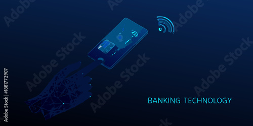 Digital card payment and wireless connection technology illustrating modern banking solutions