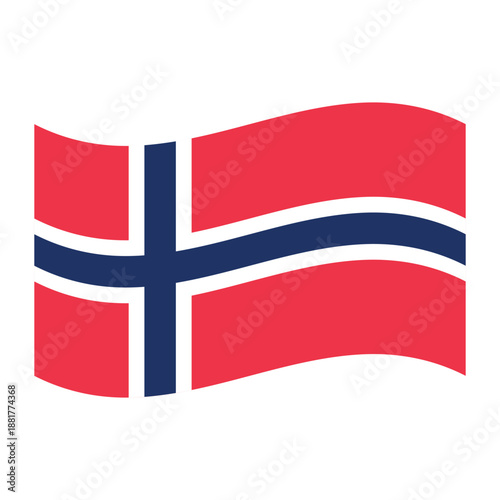 Waving Norway Flag Icon for...