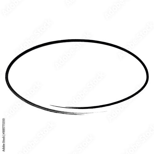 Textured Black Elliptical Brushstroke Icon for Artistic Graphic Design Themes