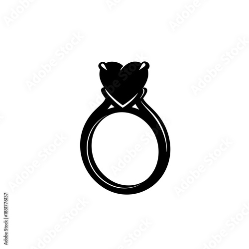 Engagement Ring with Diamond Illustration.