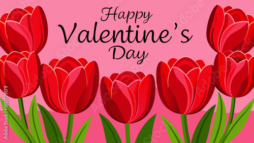 happy easter card with tulips