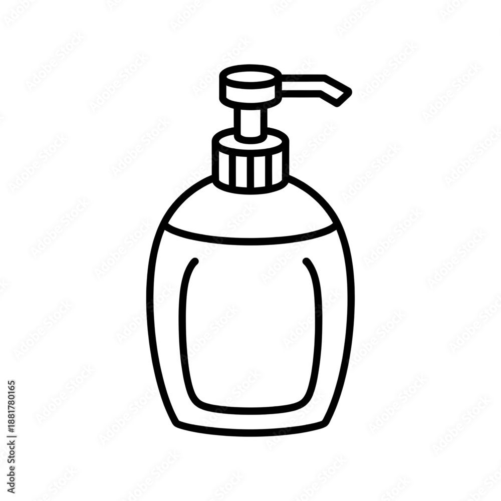 Obraz premium A simple soap dispenser illustration in vector style for a coloring book