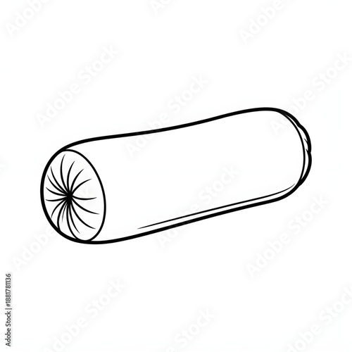 A single bolster pillow illustration in clean vector line
art style 