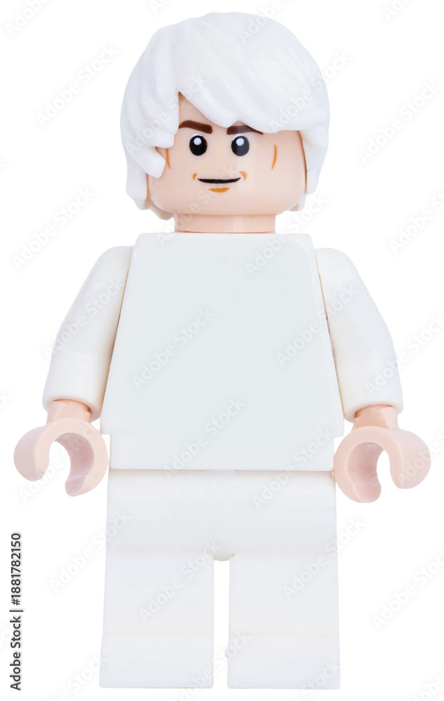 Fototapeta premium Dortmund - Deutschland 19. Januar 2026 - Lego Minifigure ganz in der Farbe weiß