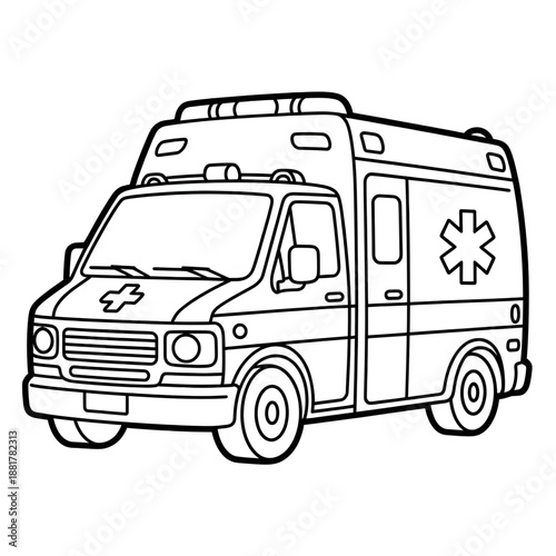 Wallpaper Mural Ambulance illustration in vector style for a coloring
book Torontodigital.ca