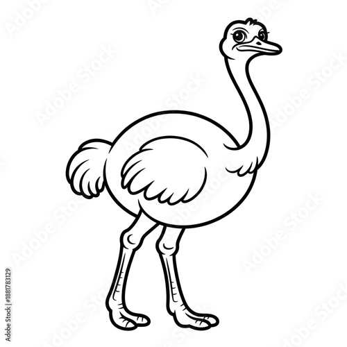 Canvas Print A ostrich illustration vector style coloring page
