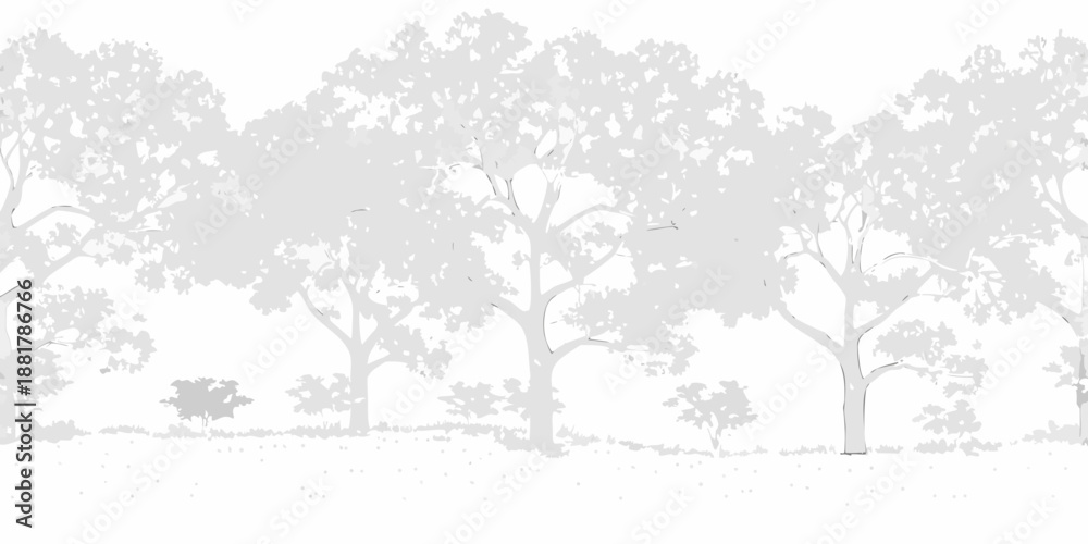 Obraz premium Silhouette of trees against a bright neutral background landscape