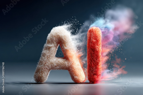 Extreme close-up of three-dimensional letters 