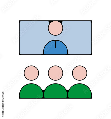 Icône présentation professionnelle – Personne devant un support visuel