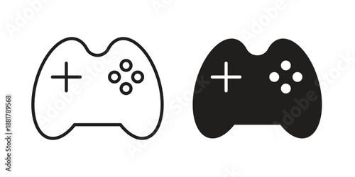 Game controller icons. Line Illustration Vector Template. Clipart concept illustration