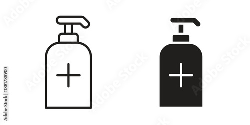 Hand sanitizer icons. Line Illustration Vector Template. Clipart concept illustration
