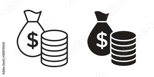 Income icons. Line Illustration Vector Template. Clipart concept illustration