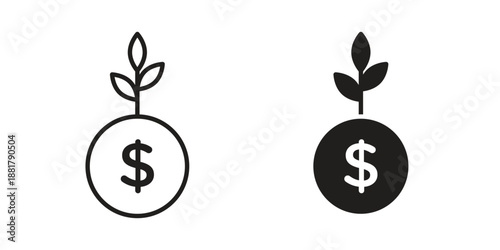 Investment icons. Line Illustration Vector Template. Clipart concept illustration