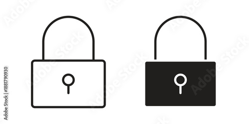 Lock closed icons. Line Illustration Vector Template. Clipart concept illustration