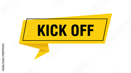 Kick Off Banner Graphic Element for Business Launch or Event Announcement