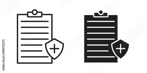 Medical insurance icons. Line Illustration Vector Template. Clipart concept illustration