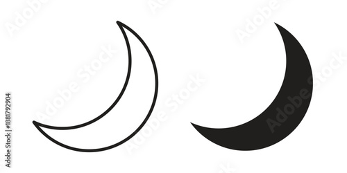 Moon icons. Line Illustration Vector Template. Clipart concept illustration