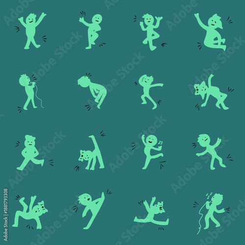 expressive cartoon character doodles
