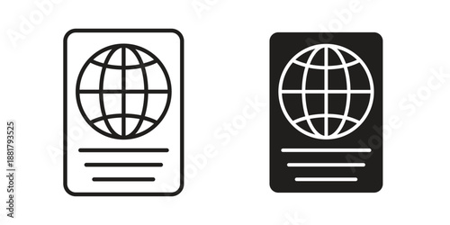 Passport icons. Line Illustration Vector Template. Clipart concept illustration
