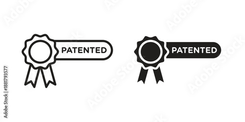 Patented icons. Line Illustration Vector Template. Clipart concept illustration