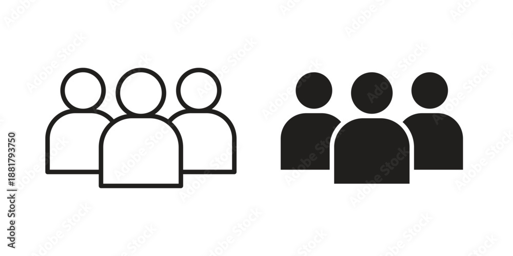 Fototapeta premium people icons. Line Illustration Vector Template. Clipart concept illustration