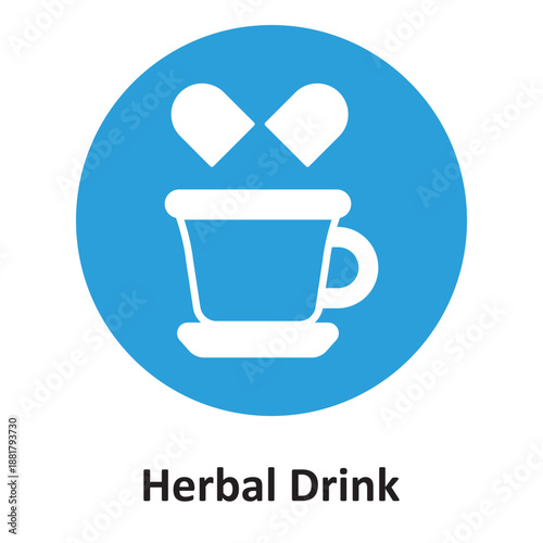 Herbal Drink Vector Icon which can easily modify or edit