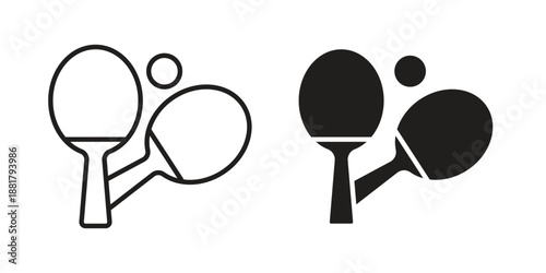 Ping pong icons. Line Illustration Vector Template. Clipart concept illustration