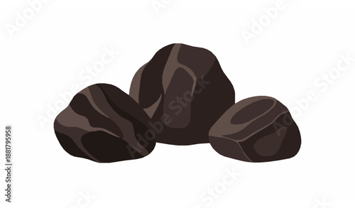 Shilajit rock mineral Ayurvedic supplement flat vector illustration isolated on white