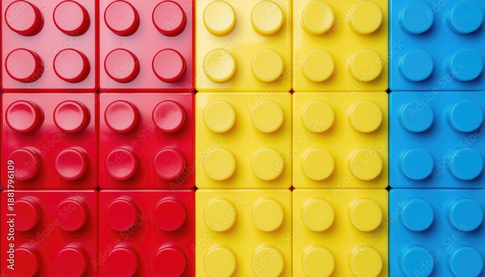 Fototapeta premium Colorful LEGO Bricks Arranged in Grid Pattern
