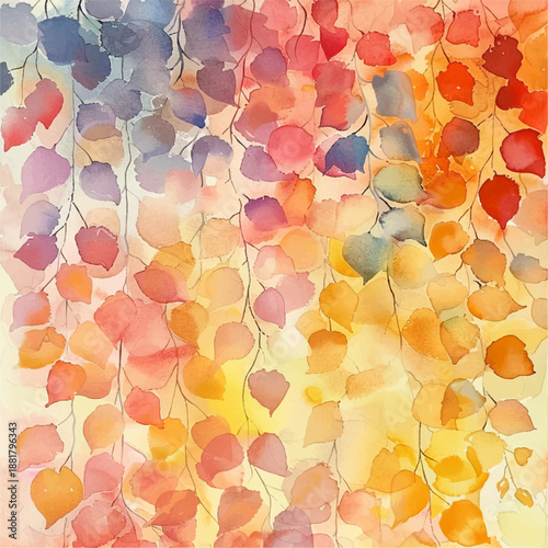 abstract autumn painting watercolor vector illustration for background