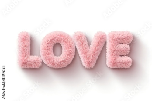 Soft Love: A gentle and loving message, where soft, furry letters spell out LOVE, exuding warmth and tenderness.
