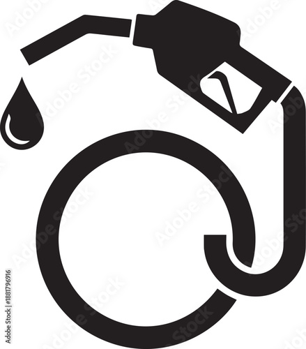 Fuel nozzle with a drop of gasoline