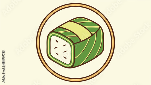 Sushi Roll in Circular Frame food japanese