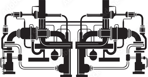 Industrial pipeline system illustration