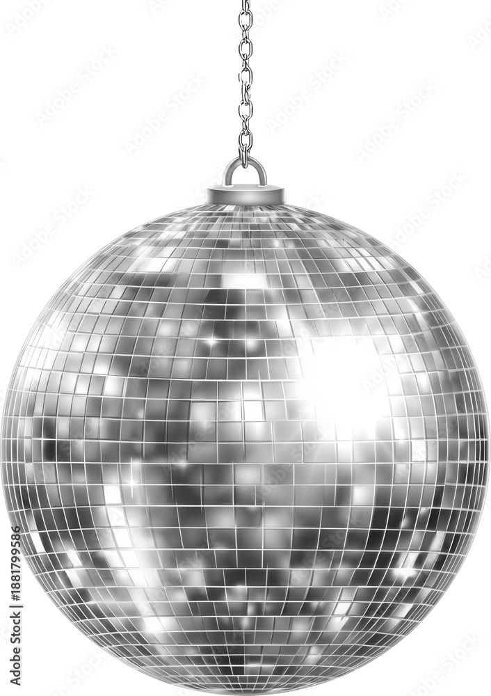 Obraz premium Glittering Disco Ball: Reflections and Dance Vibes in a Nightclub Atmosphere