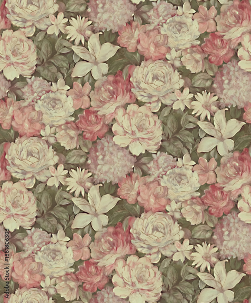 Fototapeta Seamless Colorful tie dye shibori print. Seamless hand drawn batik pattern.Rug textured background. Modern batik wallpaper tile. Watercolor pattern for fabric, clothes, wallpaper. Ethnic design.