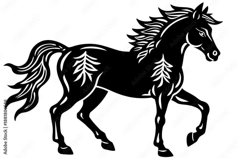 Obraz premium Horse silhouette isolated on white